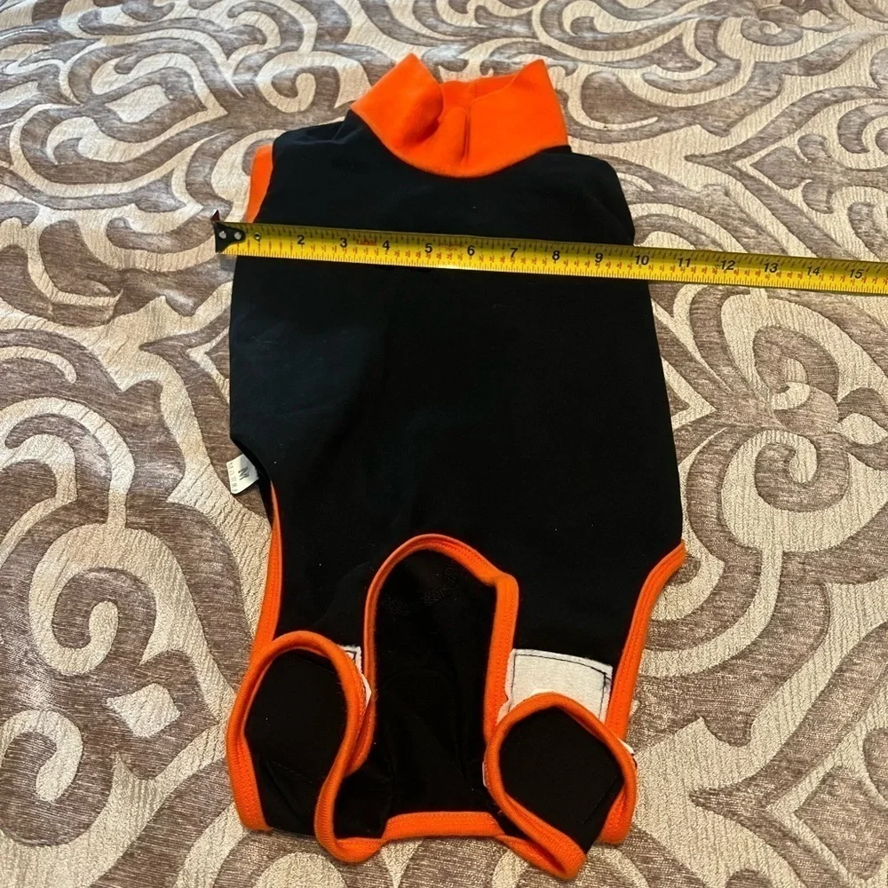 Dog Surgical Recovery Suit - Black with Orange Accents, Size M (NWOT)